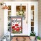 Summer Geranium Welcome Garden Flag Double Sided Summer Bee Red Floral Buffalo Plaid Small Burlap Yard Flag House Seasonal Farmhouse Outside Outdoor Decoration 12.5 x 18 Inch